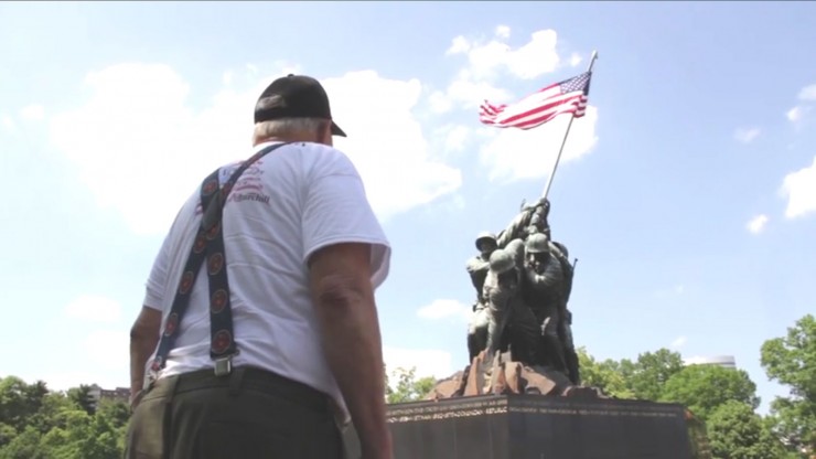 Veteran in Washington D.C. visiting the veterans memorials. Photo courtesy of Travis Weger.